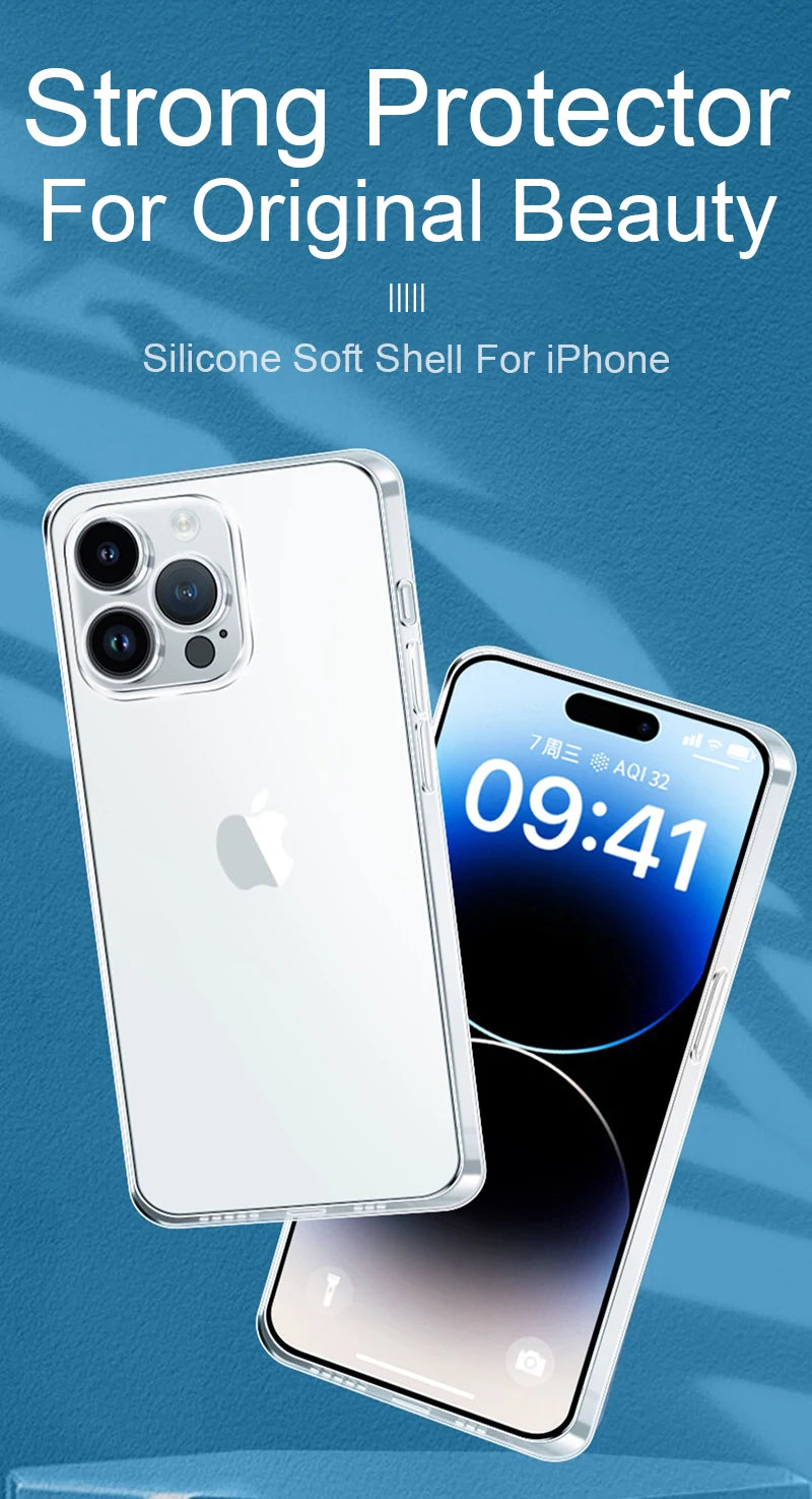 Ultra-Thin Silicone Soft Case – Clear & Slim Protective Cover